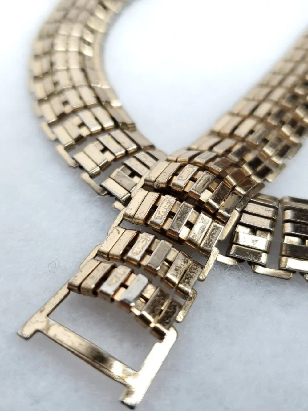 Vintage Coro Necklace Bracelet Set Gold Tone Link Flexible 15.5